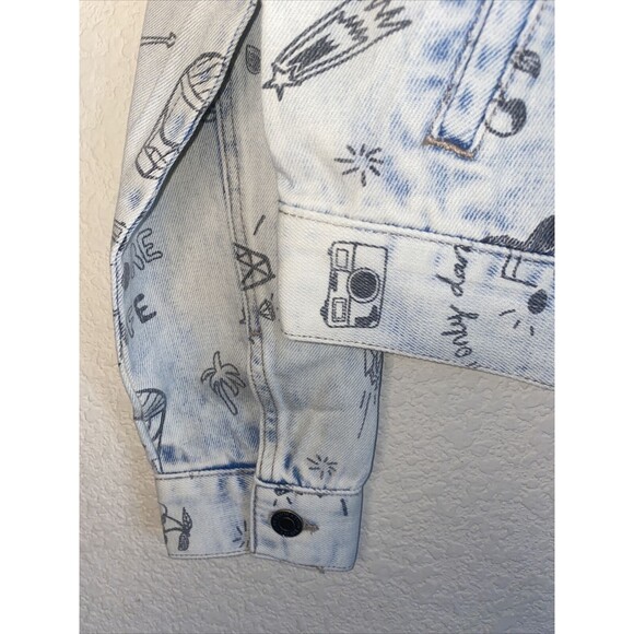 new Mavi jean jacket Art comic retro disco S Y2k 90s 80s charm city fun - Picture 6 of 10